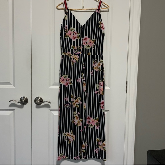 Women's floral / stripe jumpsuit - Picture 2 of 5
